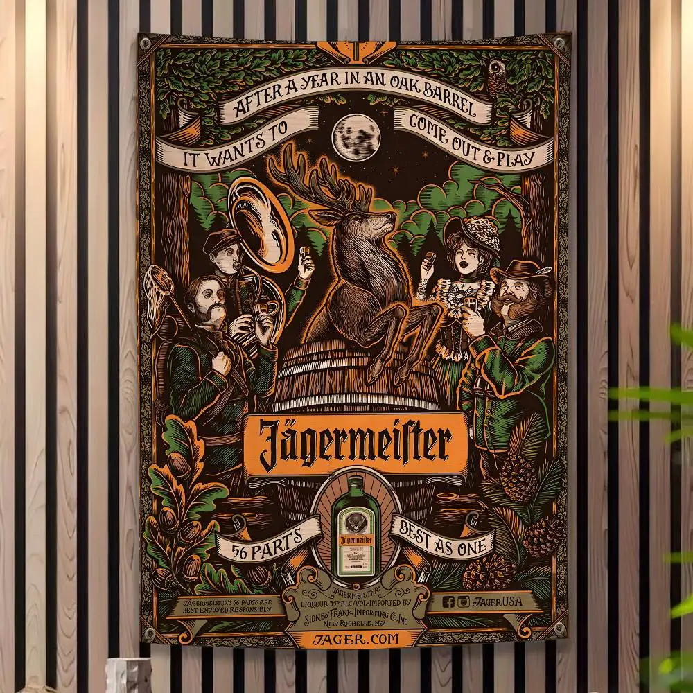 J-Jagermeister أنيمي الكرتون العلم الجدار شنقا راية الديكور ديكور المنزل المنزلي #4