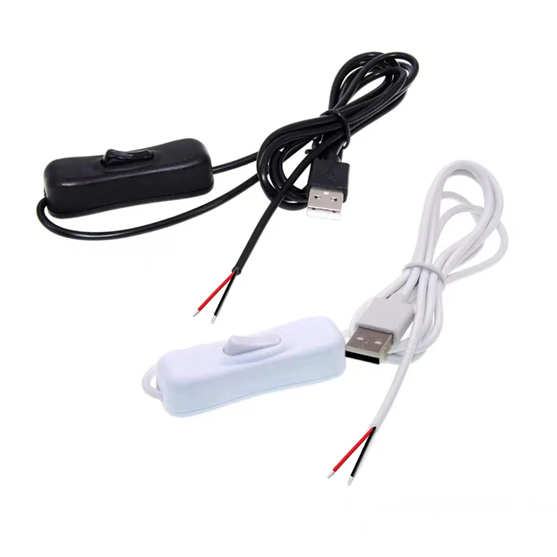 5V DC 2 Pin 1.5M USB 304 Switch Extension Cable Connector Power Cord LED Chip Light Night Light Plant Light Desk Fan B3