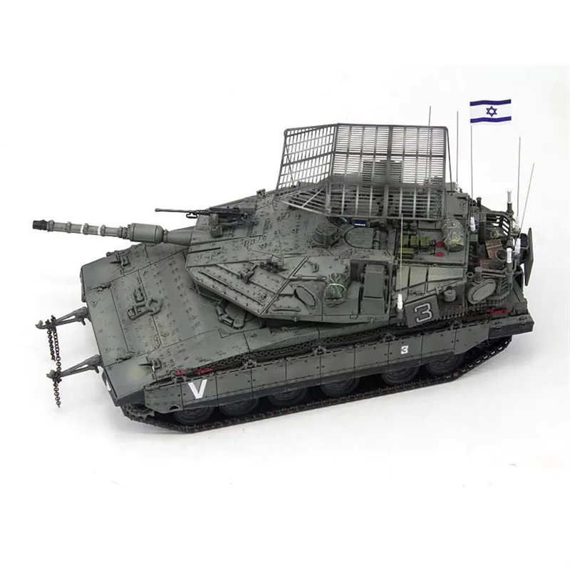 

New 1:72 Scale Model Simulation Israeli Merkava 4M Tank With Flag Defense Armored Vehicle Collection Decoraiton Display Toys