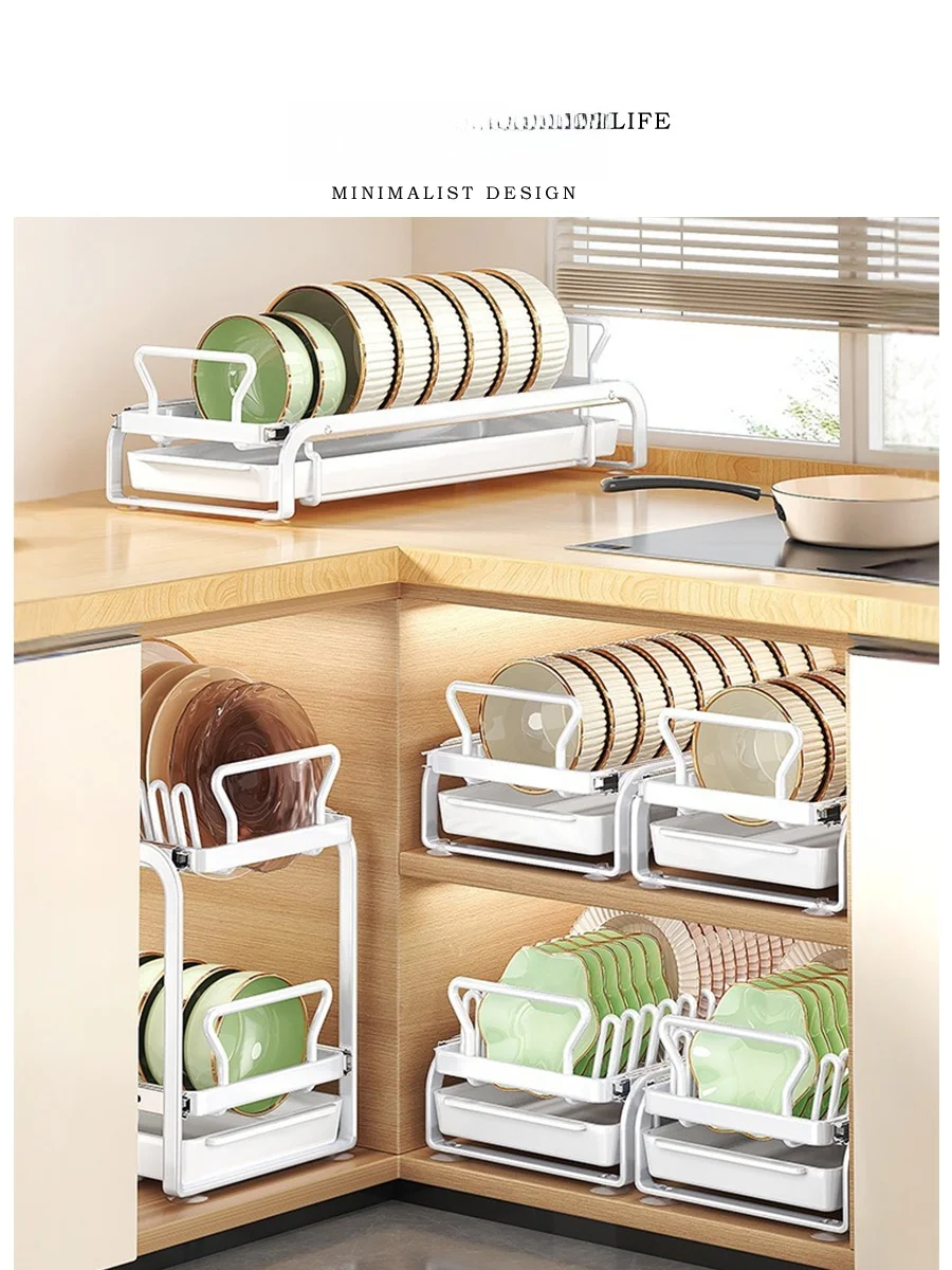 

Многофункциональная подставка для тарелок и мисок Tlife Kitchen: современная, простая, без сверления