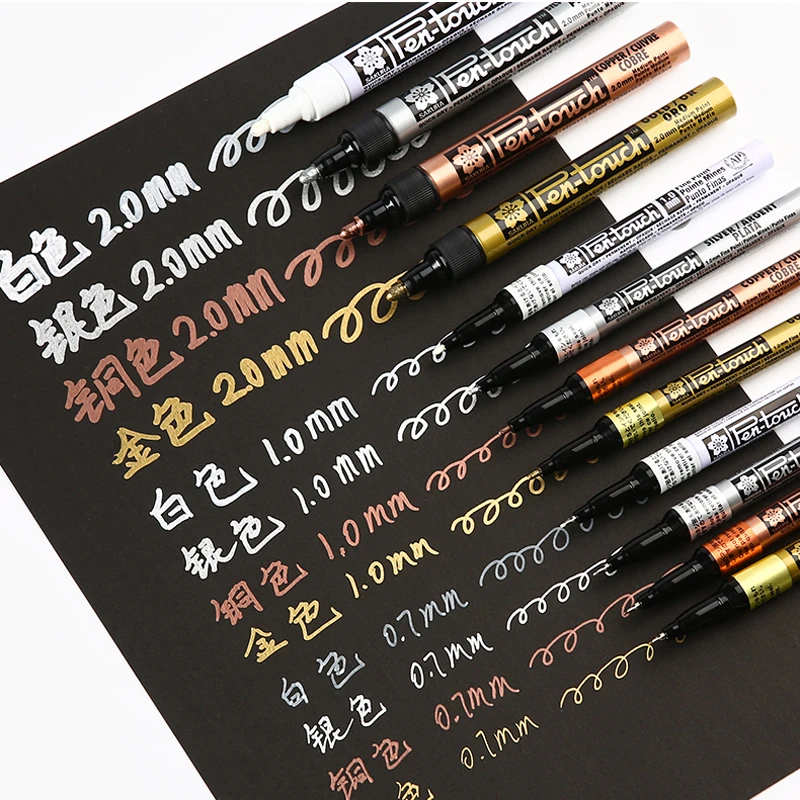 Imagem -06 - Sakura Car Touch-up Marker Pen Impermeável Banhado a Ouro Prata Branco Cor de Cobre Japão Xpsk 1pc