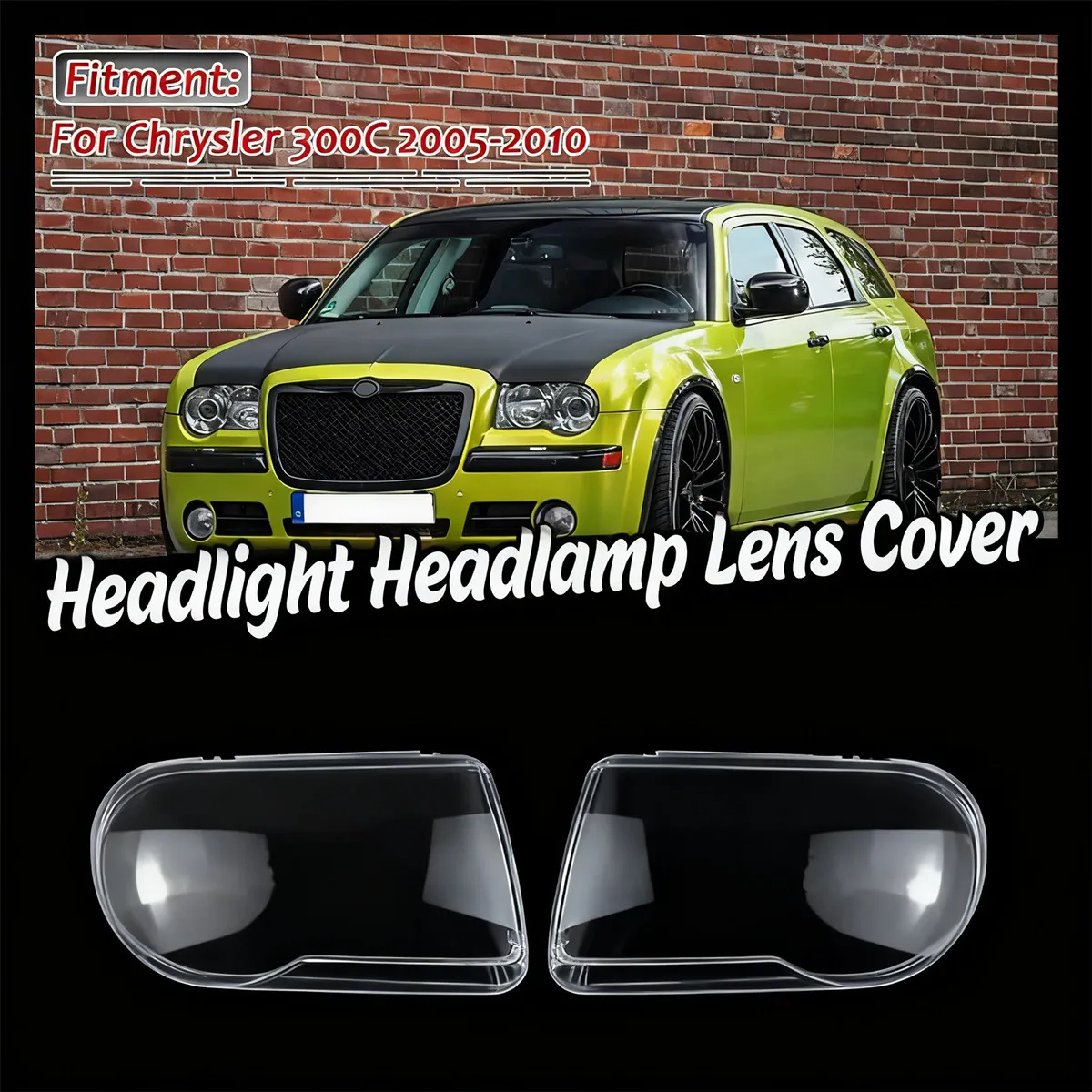 

For Chrysler 300C 2003-2010 Headlamp Transparent Cover Headlight Shell Lampshade Case Plexiglass Replace Headlamp Shell
