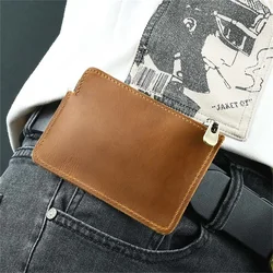 Aiguoniu Hoge Kwaliteit Lederen Heuptas Kleine Pouch Crazy Horse Koeienhuid Ontwerp Taille Pack Telefoon Pouch Taille Riem Unisex