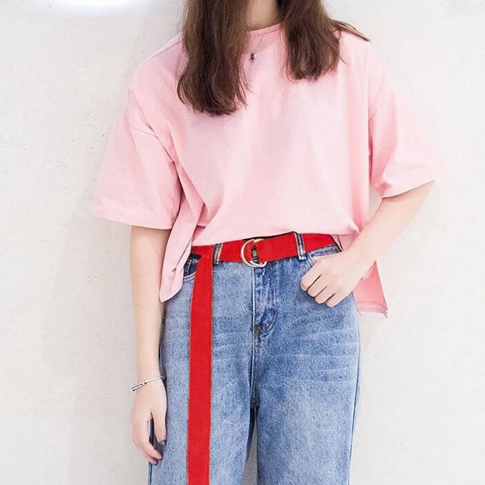 Canvas Riem Duurzaam Eenvoudig Te Gebruiken Dubbele Ronde Gesp Mannen Riem Mode Casual Riem Jeans