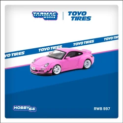 PreSale TW 1:64 RWB 997 Pink Diecast Diorama Car Model Collection Miniature Toys Tarmac Works