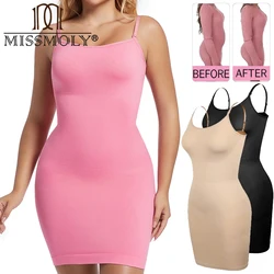 MISSMOLY Womens Seamless Full Slip Shapewear Corset Dress Cami Silp Dress Tummy Control Butt Lifter Bodysuits Camisole Dresses