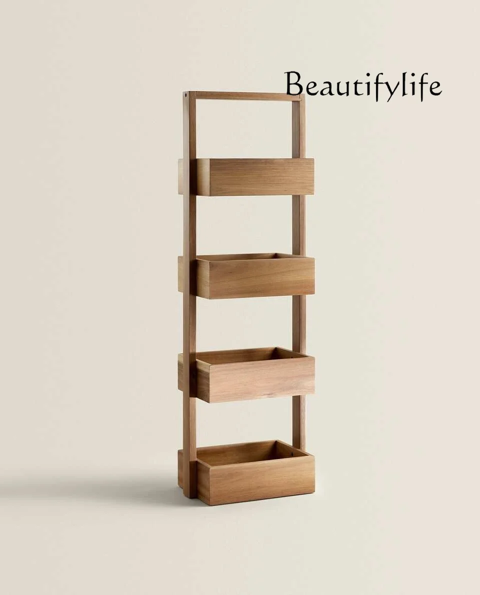 

Wooden Storage Shelf Kitchen Bathroom Living Room Solid Wood Storage Rack Sundries Rack