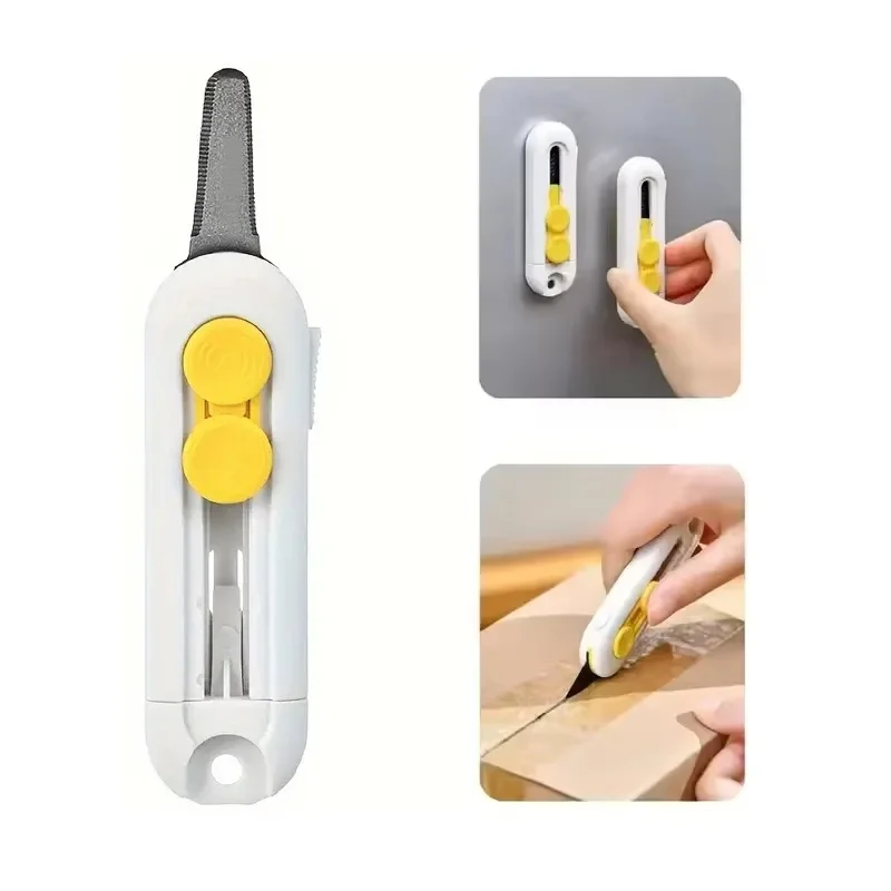 Magnetic Mini Box Cutter Paper Cutter Portable Knife Pocket Knife Retractable Blade For Opening Envelope Tools Office Supplies