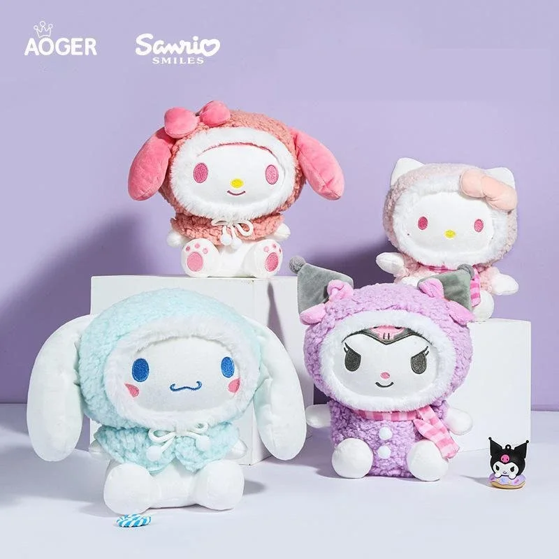 

Новинка Sanrioed Kawaii аниме мультфильм серия My Melody Kuromi Cinnamoroll Снежинка серия плюшевая игрушка плюшевая кукла подарок на день рождения