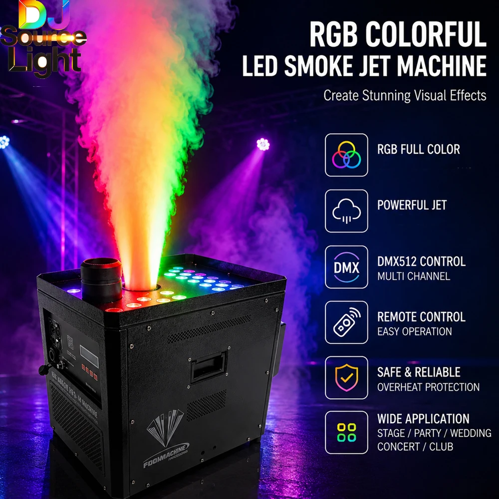 4500W RGB LED CO2 Nebelmaschine Professionelle Ausrüstung für Konzerte, DJ-Auftritte, Nachtclubs, Hochzeiten, Bühnenspezialanwendungen