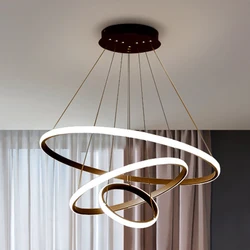 Simple Modern Hanging Light Adjustable LED Pendant Chandelier High Brightness Decor Ornament for Dining Bar Living Room Shop