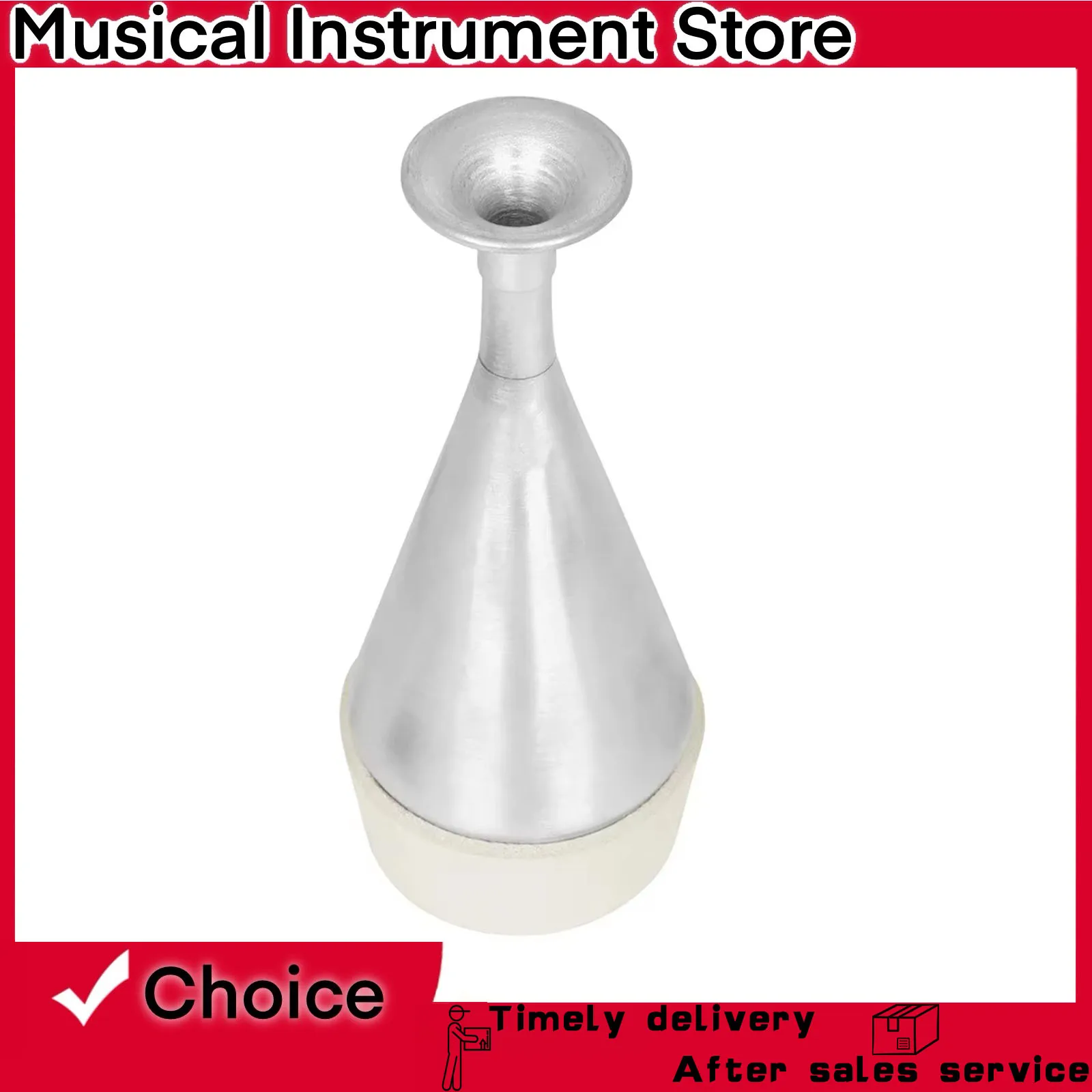 القرن أضعاف كاتم الصوت الألومنيوم واضح الصوت الملطف جيد محكم فضي اللون القرن الخمار أدوات الرياح القرن التبعي #1