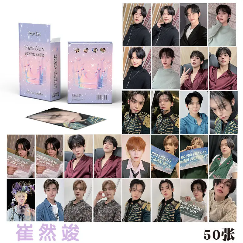 50pcs/Box Yeon-jun Choi YEONJUN Laser Photo Mini Card Album Lomo Card Fans Collection Gifts