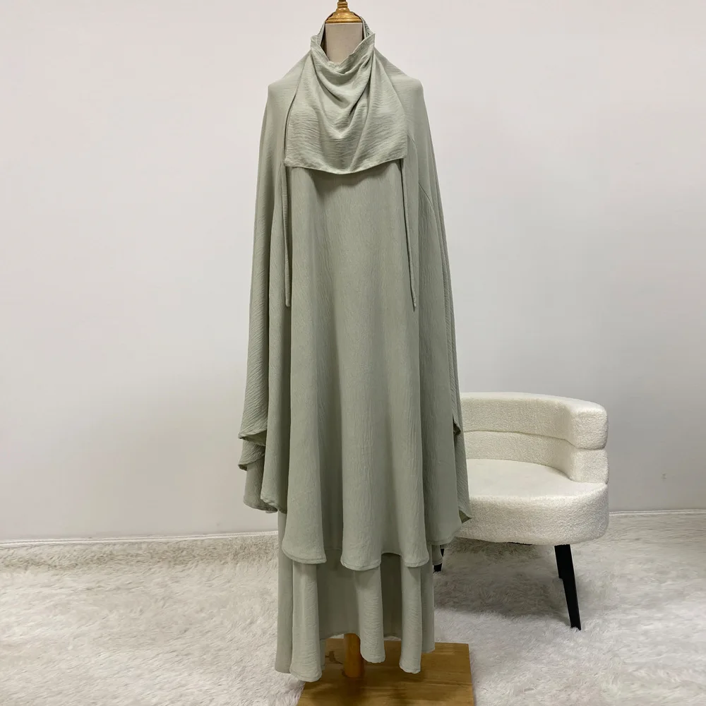 

Muslim Women Hijab Dress Khimar Veil Jalabiya Djellaba Abaya Turkey Kaftan Eid Ramadan Islam Clothing Robe Kebaya Prayer Garment