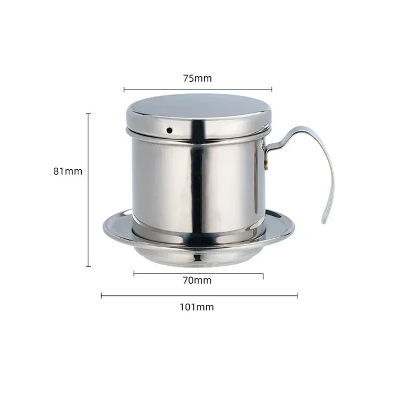 

Stainless Steel 304 Vietnamese Coffee Filter Cup Drip Pot Simple and Portable Household Coffee Filter Cup Traditional Tool