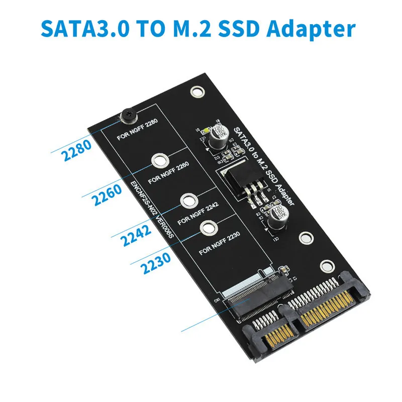 Add On Card NGFF M.2 Adapter M2 SATA3 Raiser M.2 to SATA Adapter SSD M2 to SATA Expansion Card B Key Suppor