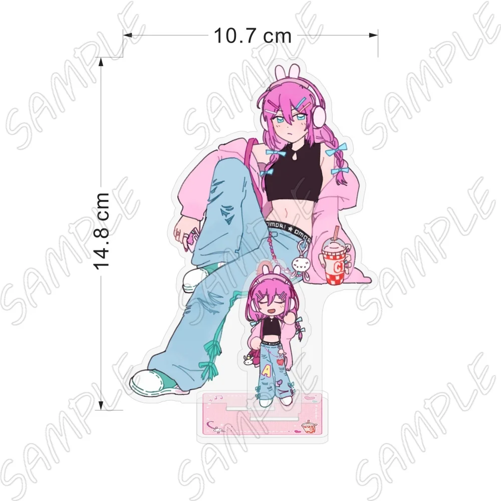 OMORI Anime Acrylic Stand Figure Sunny Aubrey Basil Kel Mari Casual Streetwear Chibi Mini Standee Model Plate Toy Keychain