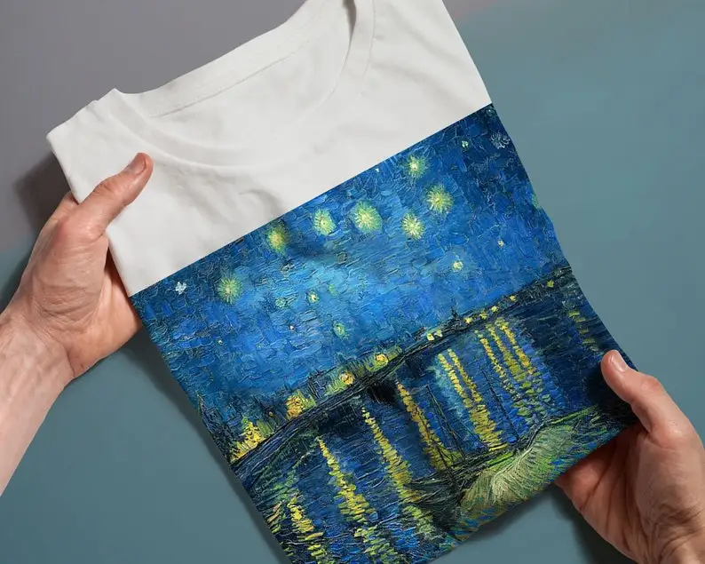 Starry Night Over the Rhone Vincent van Gogh Unisex TShirt Art TShirt Fine Art TShirt Gift for Her Gift for Him Art Lover Gift