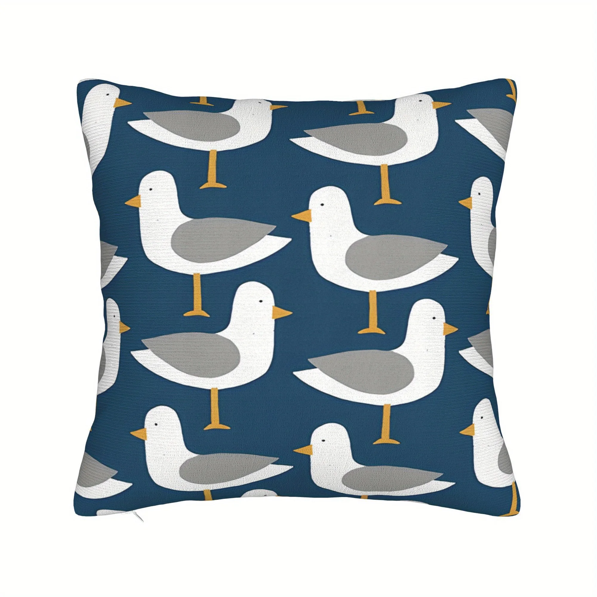 1pc of Seagull Decorative Pillow Cover, Suitable for a Cozy Living Room And Bedroom, Features a Zipper Closure, Can Be Hand Washed Or Machine Washed, Core Not Included