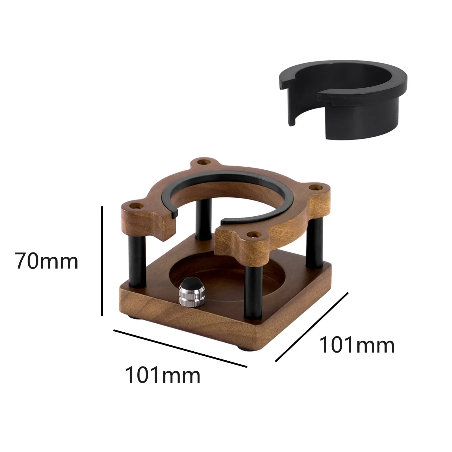 Walnut Wood Coffee Tamper Mat Station Portafilter Holder Stand Espresso Tamping Support Base for 51MM-58MM Barista Accessories