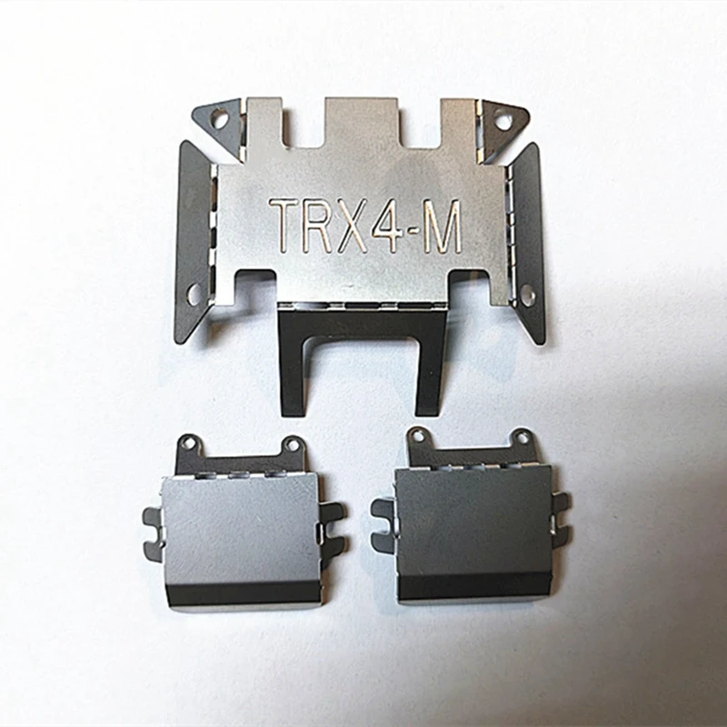 3Pcs Stainless Steel Chassis Armor Axle Protector Skid Plate For Traxxas TRX4M 1/18 RC Crawler Car Upgrade Parts