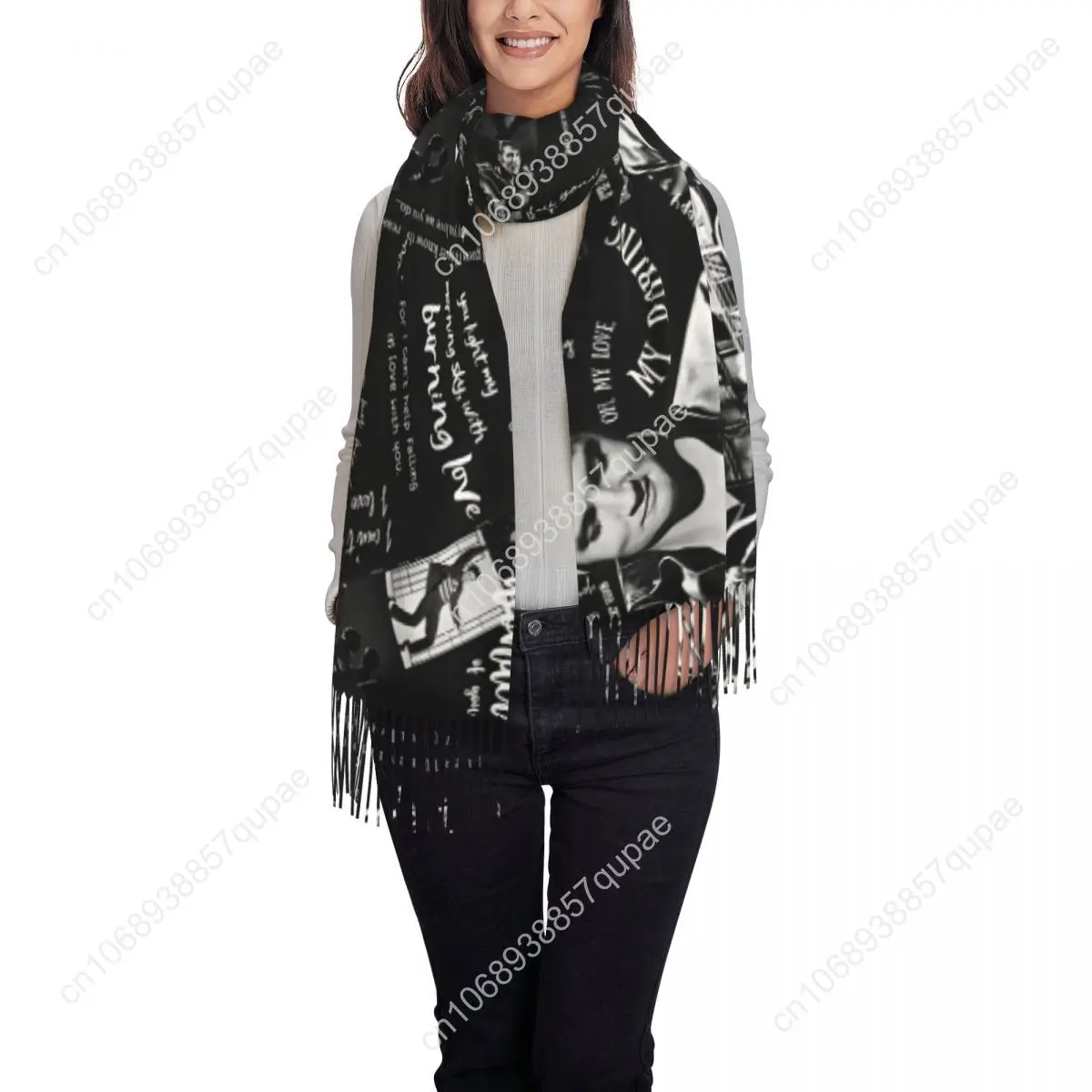 Women's Scarf with Tassel E-Elvis P-Presleys Legends Large Winter Fall Shawl and Wrap Gifts Cashmere Scarf