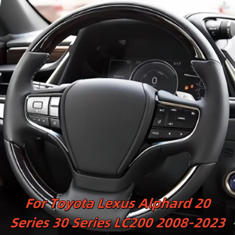 

﻿ Car Steering Wheel Custom Made Leather For Toyota Lexus Alphard 20 Series 30 Series LC200 2008-2023 Car Accessories