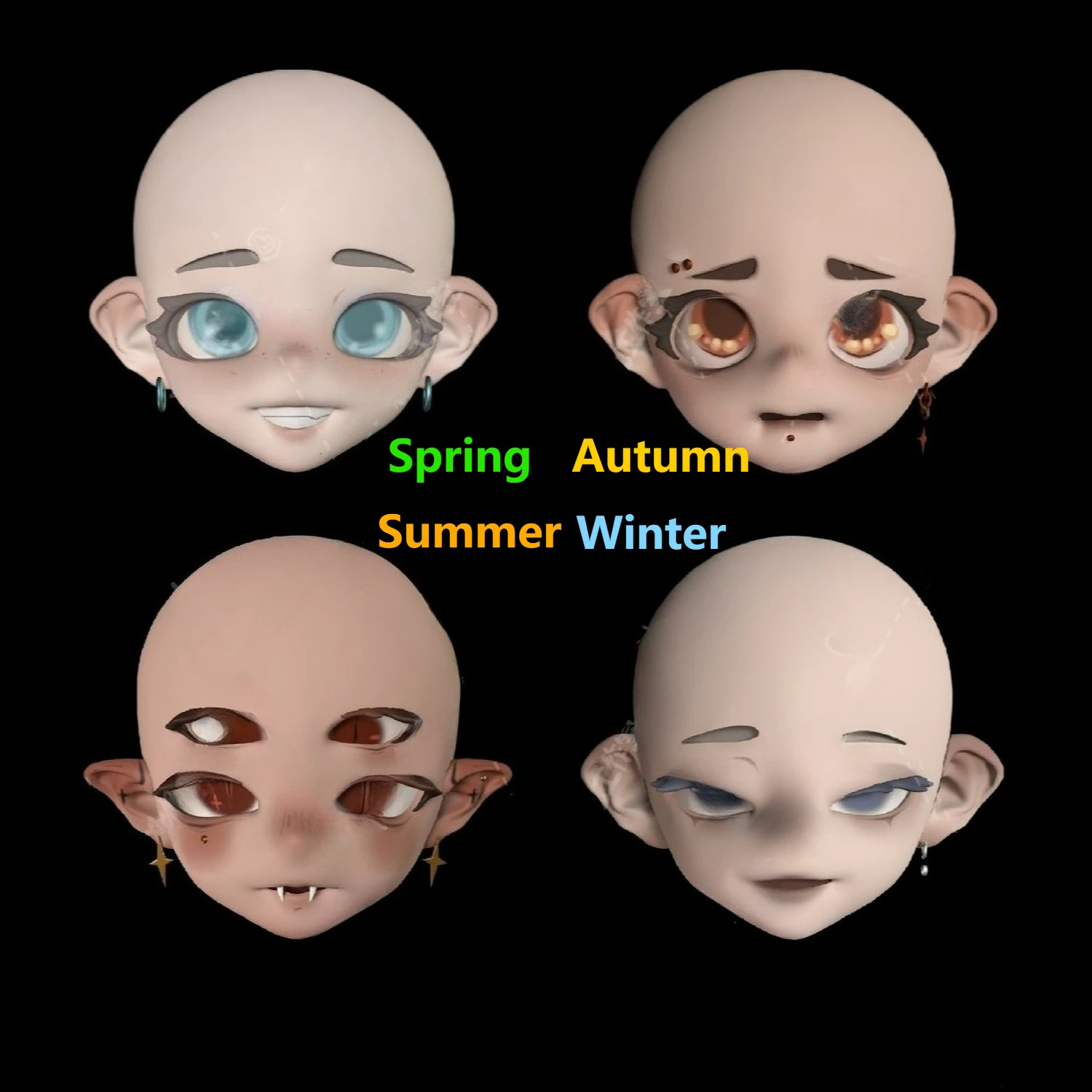 

Kigurumi Base Mask OC Skull Human Head Bone Shell Mask Doll Skull Human Cotton Doll Accessories