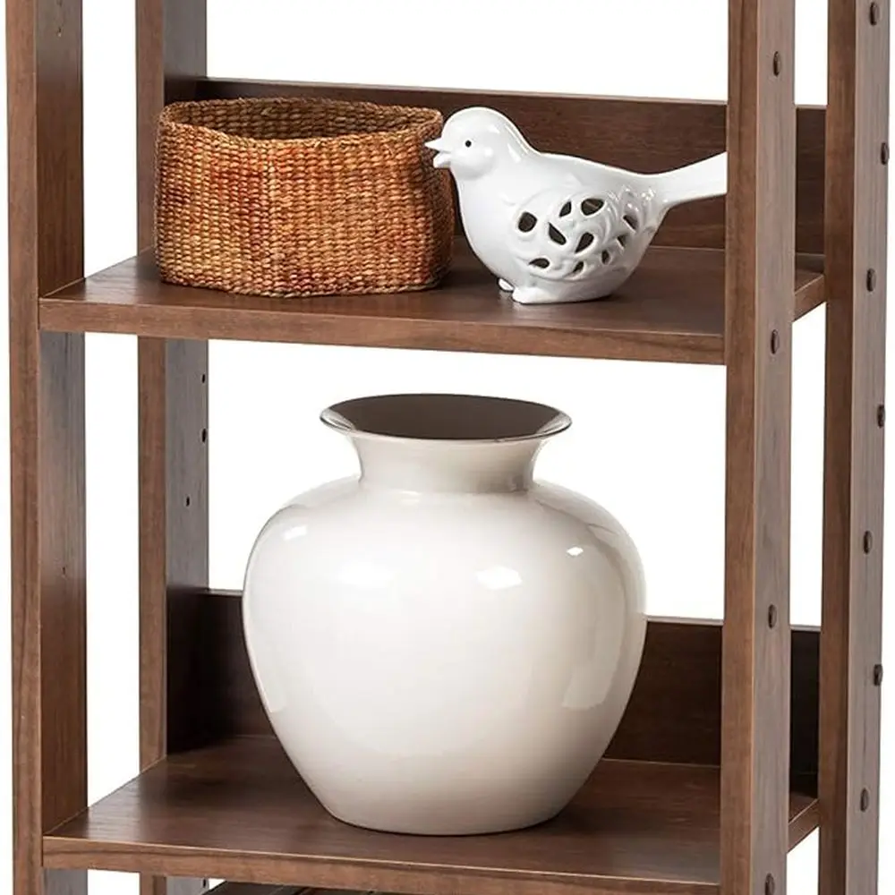 

Medium 3-Tier 16 Open Wooden Bookshelf, Adjustable Shelves, Easy Assembly, Farmhouse Style for Small Spaces, Suitable for Bedroo