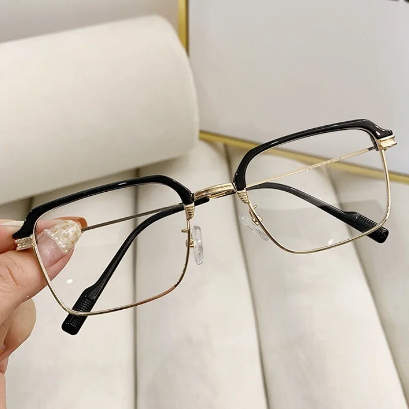 Modische blaue Licht-Lesebrille für Herren, quadratischer Rahmen, blendfreie Computerbrille