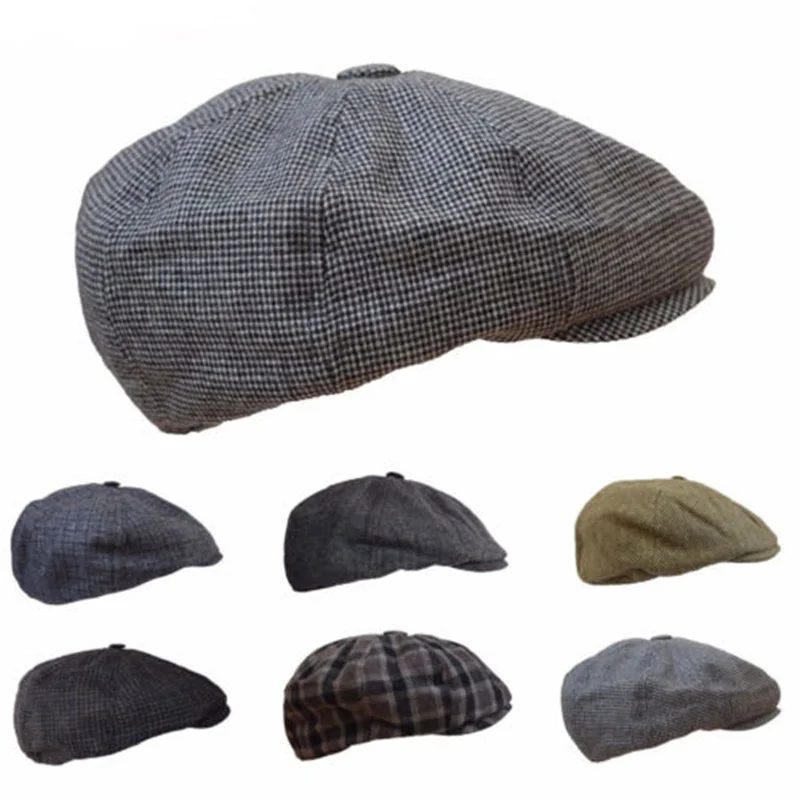 Men Women Trendy Art Retro Newsboy Hat Casual All-match Octagonal Hats Unisex British Berets Peaky Blinders Cap