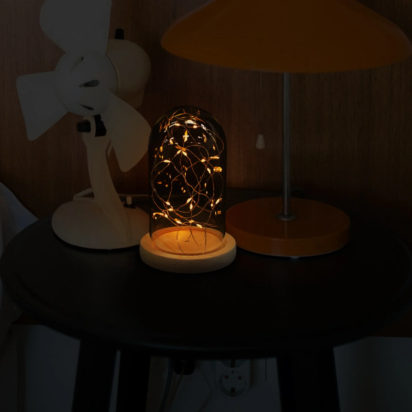 1 قطعة Led زجاج قبة سلسلة مصباح الأسلاك النحاسية الدافئة توهج ديكور سطح المكتب المنزل مضيئة عرض حلية ليلة صغيرة #6