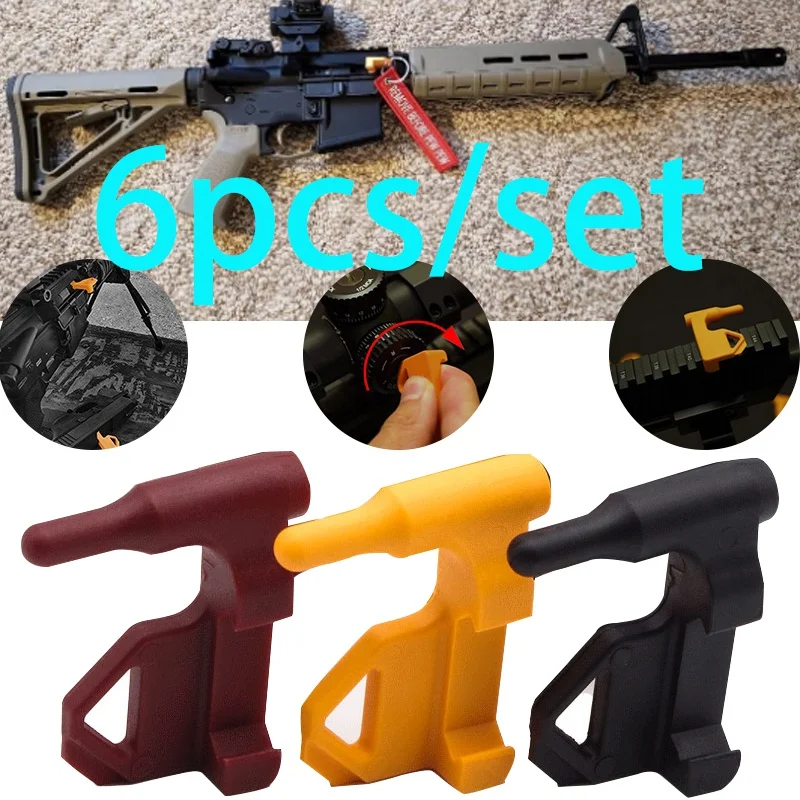 Tactical 6PCS Safety Flag Includes Built-in Flat Tool and Sliding Picatinny Rail Adapter Hunting Accessories