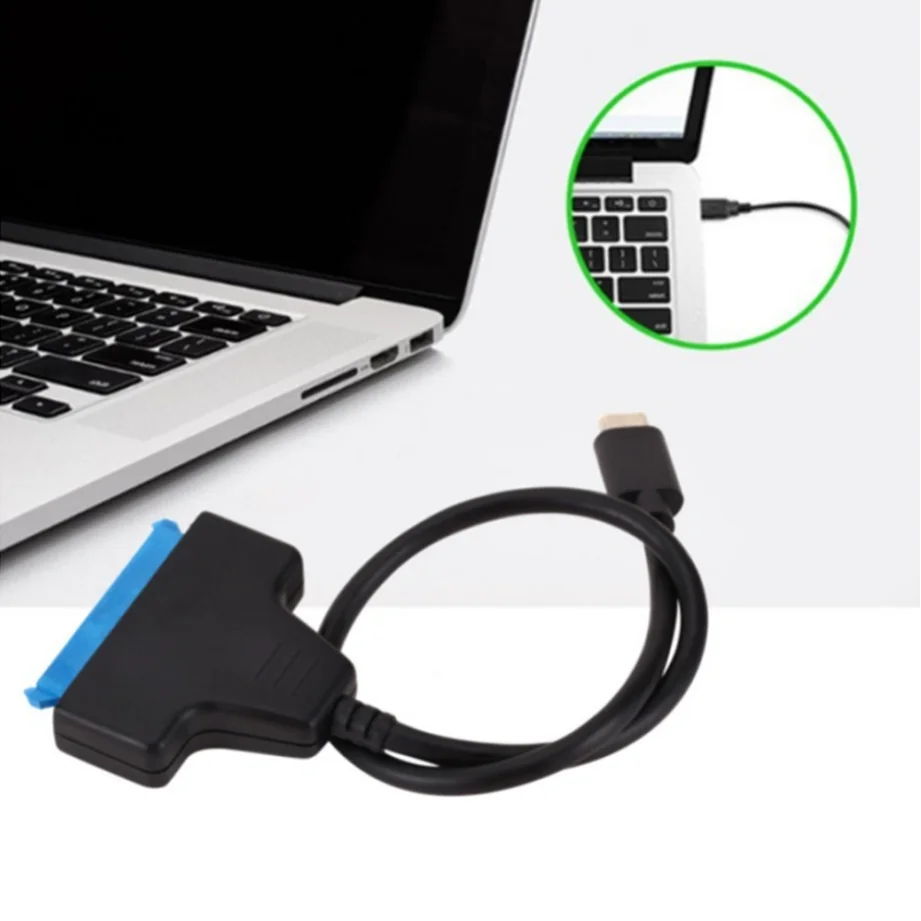 USB-C Grwibeou do Adapter SATA Sata do typu C, kabel USB 3.1 do 6 Gbps obsługuje 2.5 cali dysk twardy SSD HDD 22 Pin kabel SATA