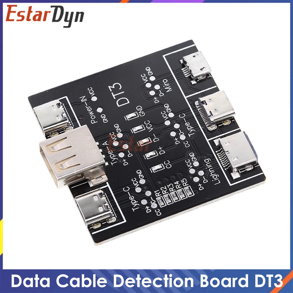 DT3 Digitaler Kabeltester für Typ C Micro USB Kurzschlussprüfer EIN/AUS-Schalter-Erkennungswerkzeug für die Reparatur von Ladekabeln auf dem Telefon