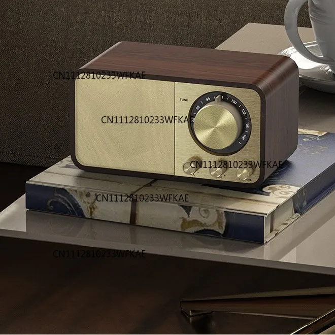 JY66 retro bluetooth speaker, wireless FM radio subwoofer portable wooden bluetooth speaker