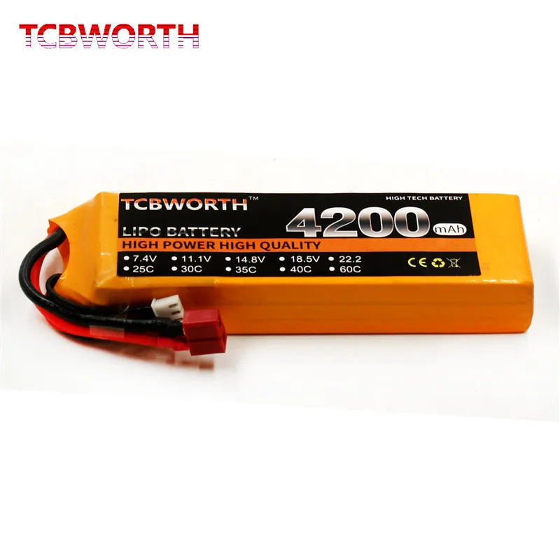 

2S RC LiPo аккумулятор Power 7,4 В 4200 мАч 35C 60C Налив RC Квадротор Самолет Дрон Автомобиль 2S Аккумуляторы LiPo RC Toys XT60 Т-образный разъем