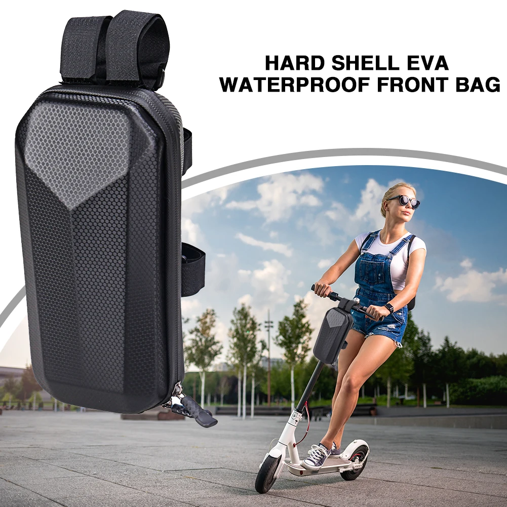 Electric Scooter Front Bag Waterproof Folding EVA Hard Shell Bags Bicycle Handlebar Hanging Bag Carry Bag Storage Accessories