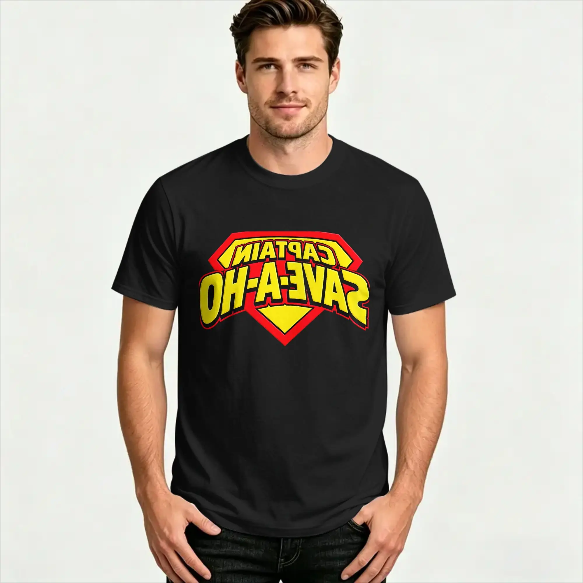 Captain Save a Hoe T Shirt  Fashion T-Shirts Short Sleeves Awesome Tops Beach Cotton Plus Size Top Tees