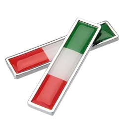 Pegatinas de Metal con bandera nacional de Italia para coche, accesorios de estilo automático para motocicleta, insignia, emblema, 1 par