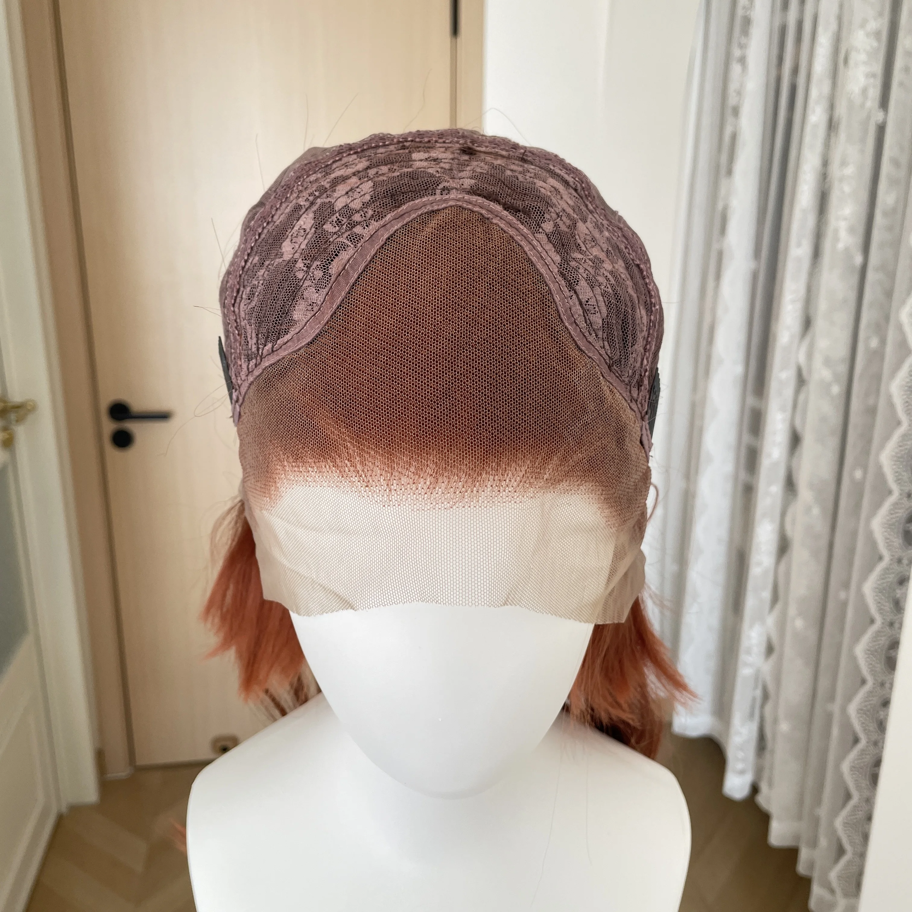 Copper Brown Mullet Cosplay Wigs for Women Rocker Men Shoulder Length Synthetic 13X4 Lace Front Wigs Glueless Natural Hairline