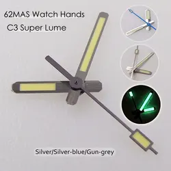 Super C3 Lume 62MAS Watch Hands Accessories Fit for NH35 NH36 NH38 NH70 NH71 NH72 4R35 4R36 Movement Gun-grey/Silver/Blue