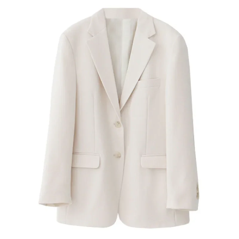 Mazefeng nuovo 2020 semplice blazer bianco cremoso per le donne blazer primavera estate giacche monopetto giacche da donna formali