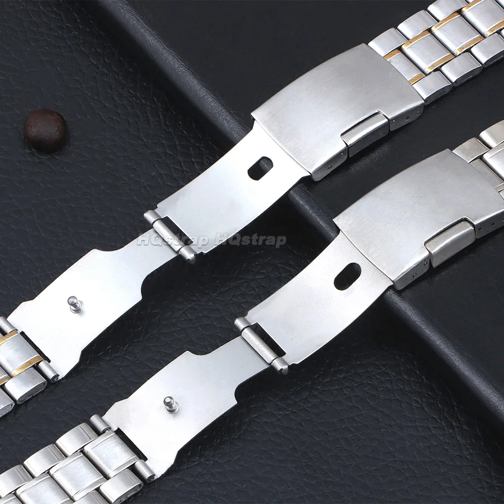 20mm 22mm Universal Stainless Steel Strap for Seiko Wristband Curved End Metal Watch Band for Rolex Men Women Replace Bracelet