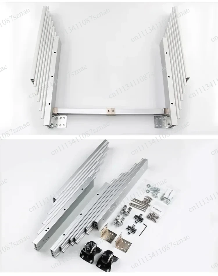 Space-Saving Aluminum Sliding Mechanism for Foldable Dining Table, Kitchen Telescopic Concealed Push Hardware