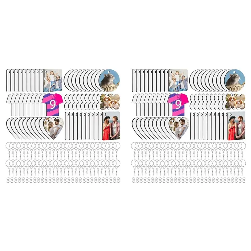 

CYL-360 Pcs Sublimation Keychain Blanks,Double Sided Acrylic Rectangle Sublimation Key Chains Bulk,For DIY Keychain Crafting