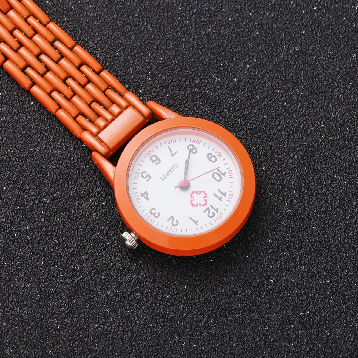 Fashionable Nurse Watch Medical Alloy Pocket Hanging Watch Doctors Durable Portable Timepiece Simple Design Orange