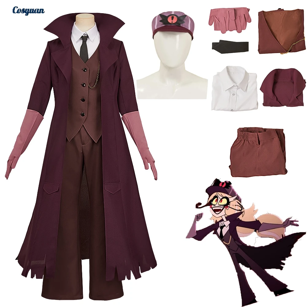 

TV Hell Inn Косплей Чарли Морнингстар Топ Брюки Шляпа Ткань Вечеринка Маскировка Кепка Ролевая игра Костюм на Хэллоуин Карнавальные наряды Костюмы