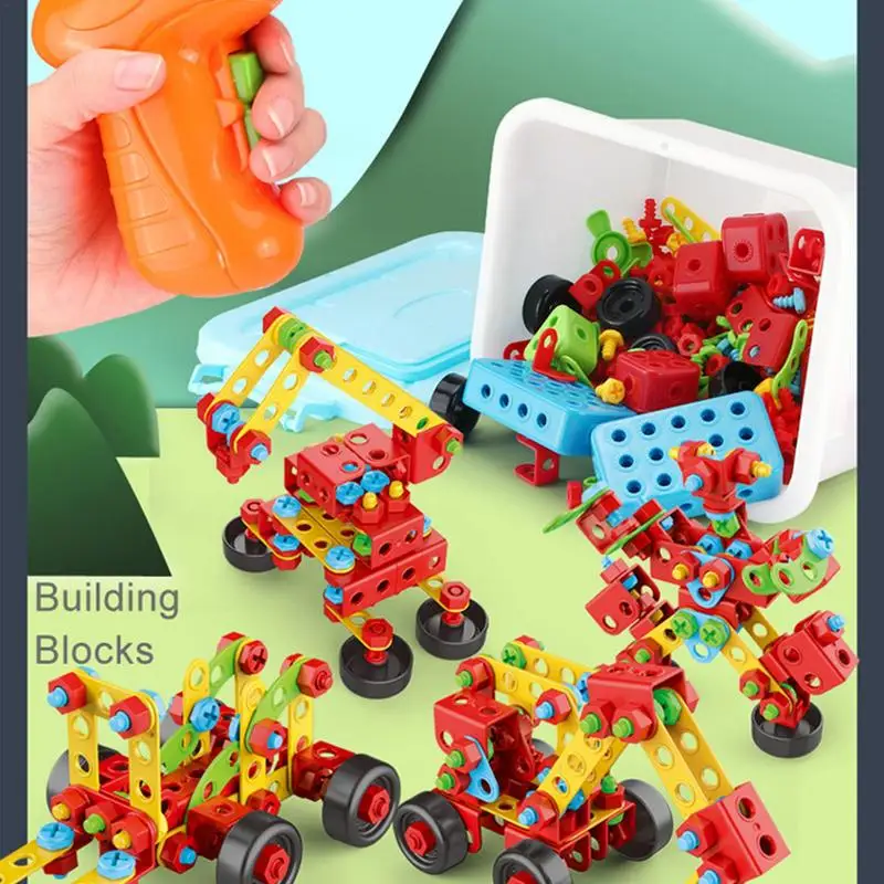 DIY Children Constructor Screw Assembly Machine Nut Building Blocks Kids Assembling Educational Toy Designer for Boys Gifts