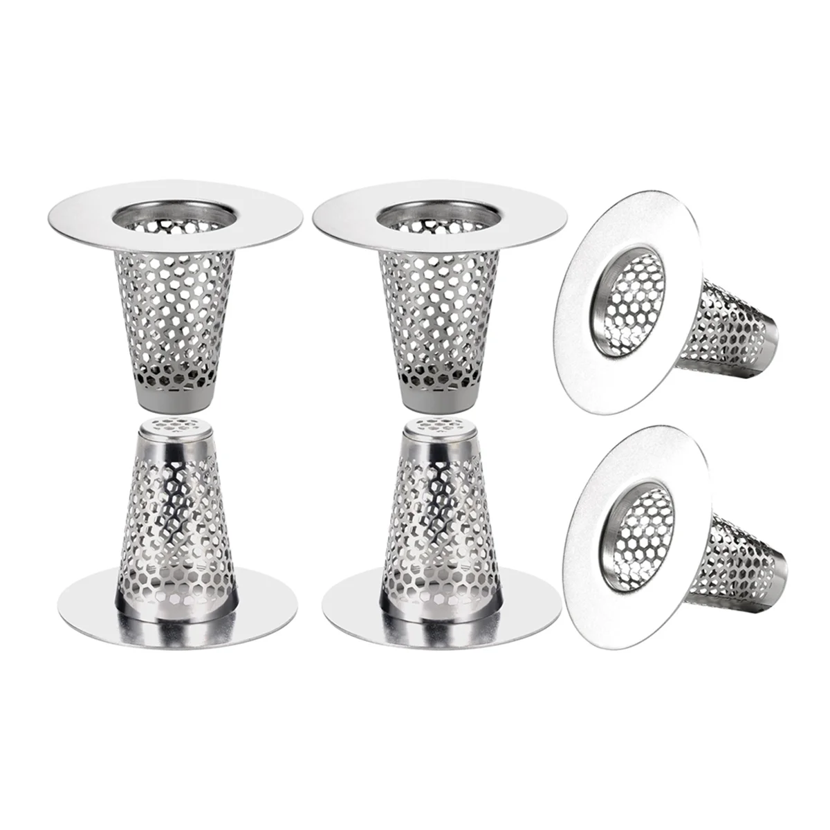 6PCS Bathroom Sink Drain Strainers for 1.2-1.6Inch Drain Hole, 1Inch Small Conical Stainless Steel Bathtub Drain Cover